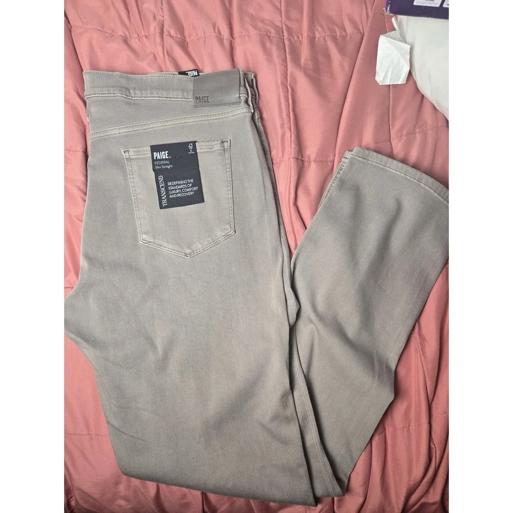 PAIGE FEDERAL Slim Straight‎ Jeans Pants MENS SIZE 40 Vintage Murky Mist